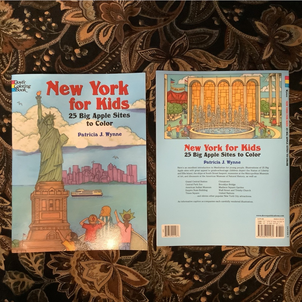 Two NY for kids books! Brand new, never  used. 25 Big Apple sites to color!